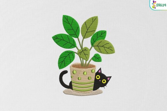 Curious Cat Plant Pot Embroidery Review