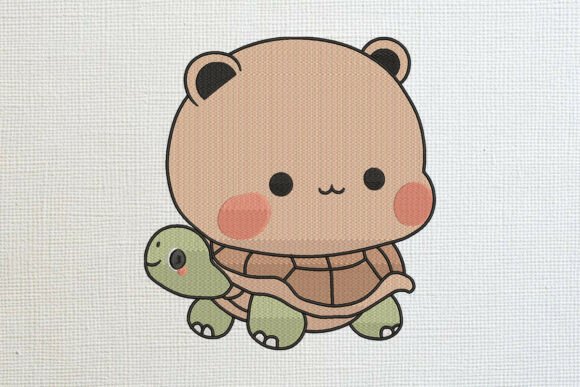 Cute Bear Inside a Turtle Shell Embroidery Design Review