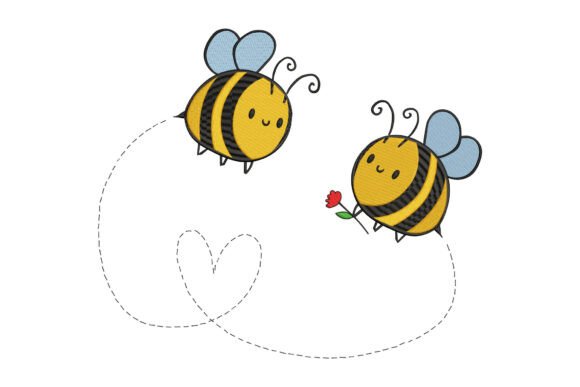 Cute Bee Couple Heart Review