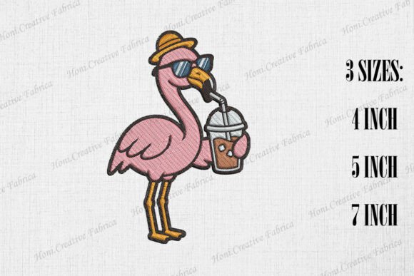 Cute Flamingo Loves Iced Coffee