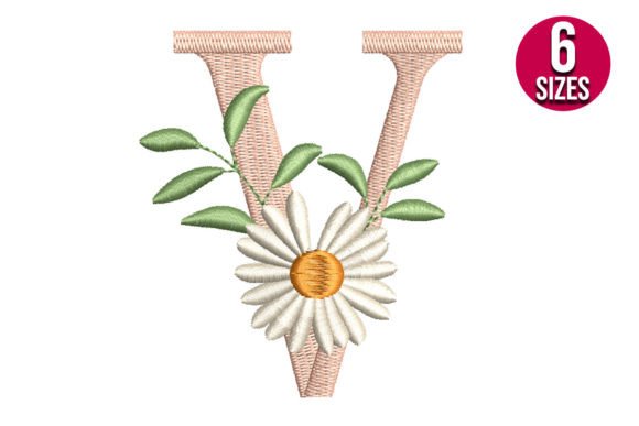 Floral Alphabet Letter V Embroidery Review
