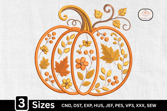 Floral Autumn Leaves Pumpkin Embroidery Review