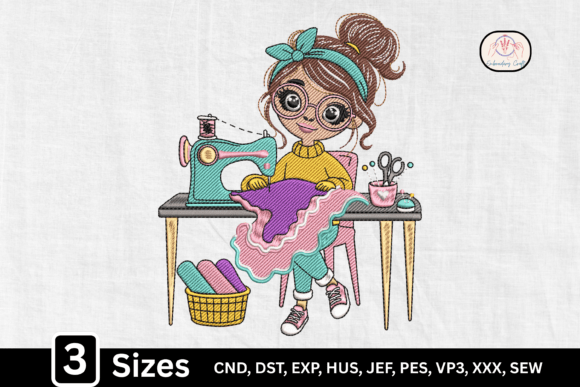Kawaii Seamstress Sewing Girl Design Review