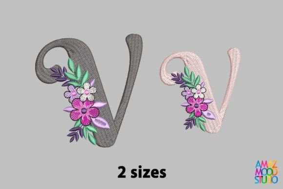 Letter V Floral Monogram Design Review