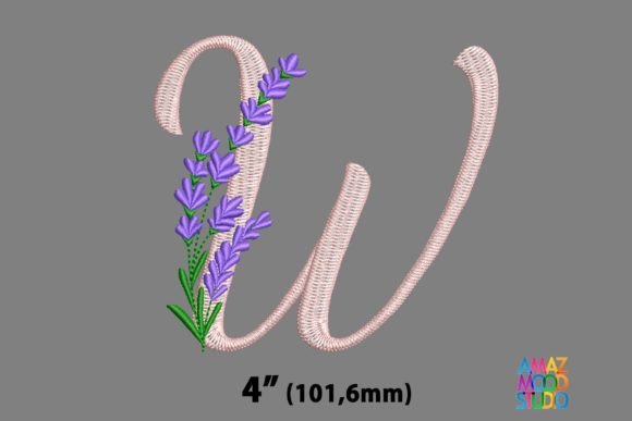 Letter W Floral Lavender Monogram Review