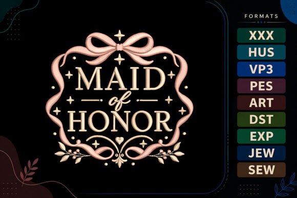 Maid of Honor Wedding Quote Embroidery Review
