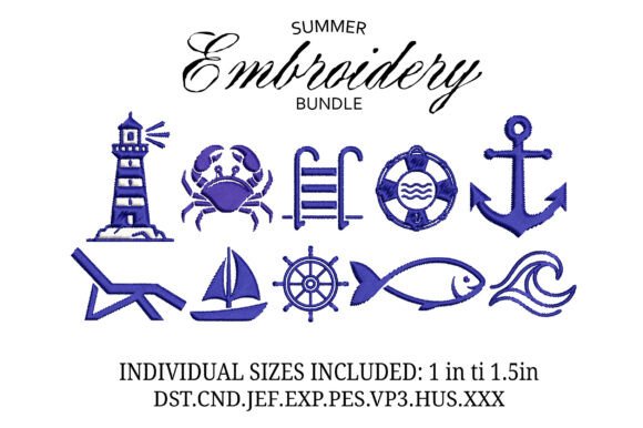 Mini Blue Coastal Bundle X 10 Designs