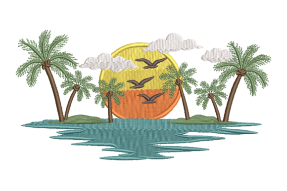 Tropical Sunset Island Embroidery Review